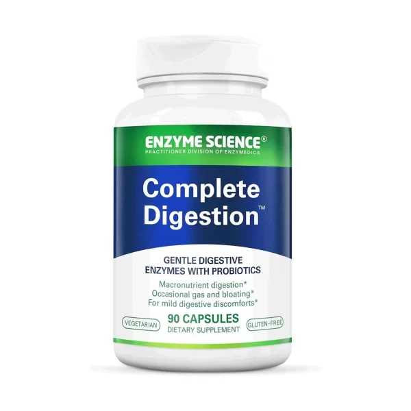 Bottle of Enzyme Science Complete Digestion supplement.