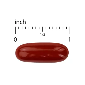 Example of a capsule of euromedica bospro 500 mg against measurement marks showing it is about 1 inch long