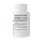 Back of bottle of integrative therapeutics nac (n-acetyl l-cysteine) supplement 60 capsules showing supplement facts information on a white background