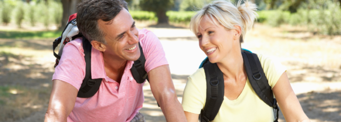 couple riding bikes