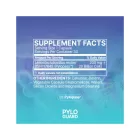 Supplement facts label for microbiome labs pyloguard postbiotic supplement containing 200 mg of a patented form of patented lactobacillus reuteri dsm17648.