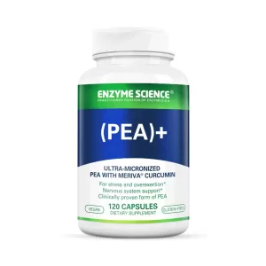 Bottle of Enzyme Science PEA + supplement 120 count