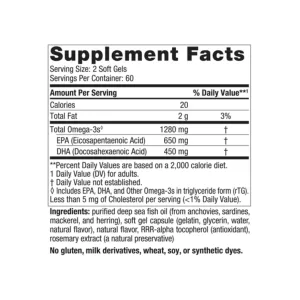 Nordic naturals proomega 1000 120ct supplement facts