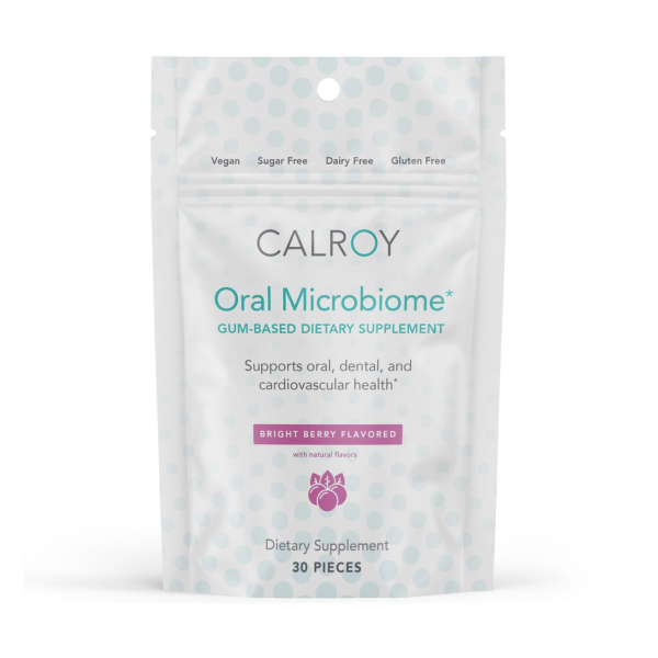 package of Calroy Health Sciences Oral Microbiome* Gum - prebiotic supplement 30 pieces