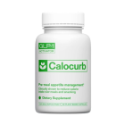 Bottle of calocurb glp-1 activator amarasate appetite control on a white background