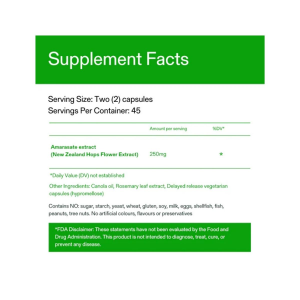 Supplement facts label for calocurb natural glp-1 support supplement