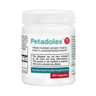 Bottle of of petadolex 75 mg butterbur supplement 60 capsules on a white background