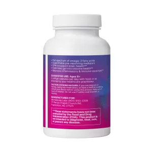 Back of bottle of microbiome labs mega marine supplement