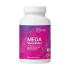 Bottle of microbiome labs megasporebiotic spore-based probiotic supplement on a white background