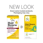 Comparison of old versus new packaging for terry naturally hair renew formula on a white background