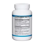 Back view of euromedica saffron mood support bottle on a white background, showing the supplement facts and ingredient list.